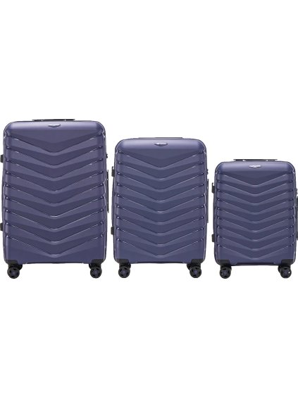 Tmavě modrá 3dílná sada kufrů Wings HPE01