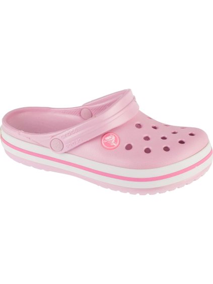 Světle růžové dětské nazouváky Crocs Crocband Clog K