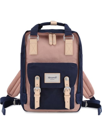 Himawari Modro-růžový stylový dámský batoh s přihrádkou na notebook (Velikost ONE SIZE)