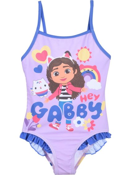 Fialovo-modré dívčí jednodílné plavky Gabby's Dollhouse