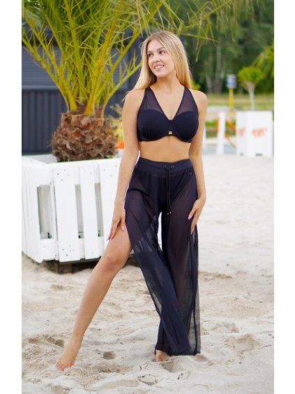 Černé dámské plážové pareo kalhoty Self Dancing (Barva černá, Velikost 2XL)