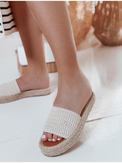 Béžové plážové nazouváky PLAZENTA