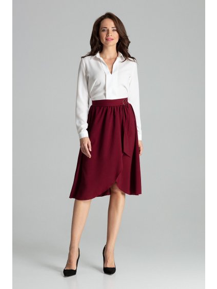 Sukně s elegantní sponou L060 Deep Red