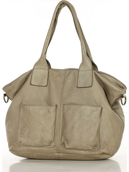 MARCO MAZZINI Béžová shopper bag s předními kapsami