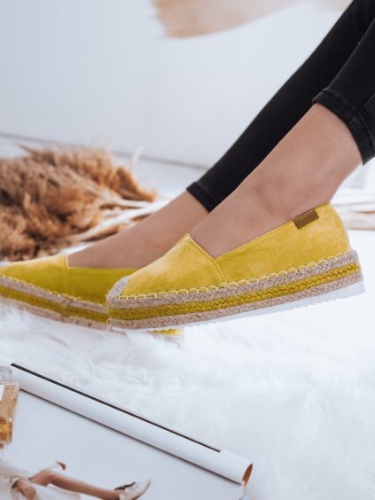 Žluté semišové espadrilky