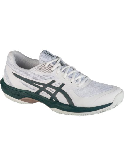 Bílé pánské tenisky na antuku s tmavě zelenými prvky ASICS Gel-Challenger 14 Clay/OC (Velikost 42)