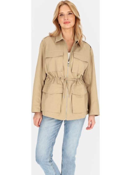 Béžová lehká dámská parka na zip