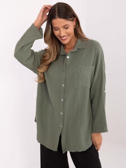 Khaki dámská mušelínová košile (Velikost ONE SIZE)