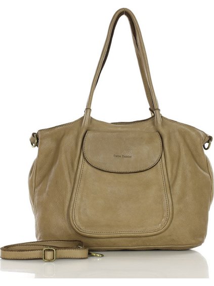 MARCO MAZZINI Béžová kožená kabelka