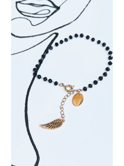 Černo-zlatý náramek FREE TIME