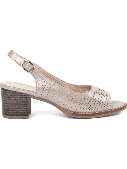 Dámské zlaté sandály na nízkém podpatku, podpatek 5,5 cm