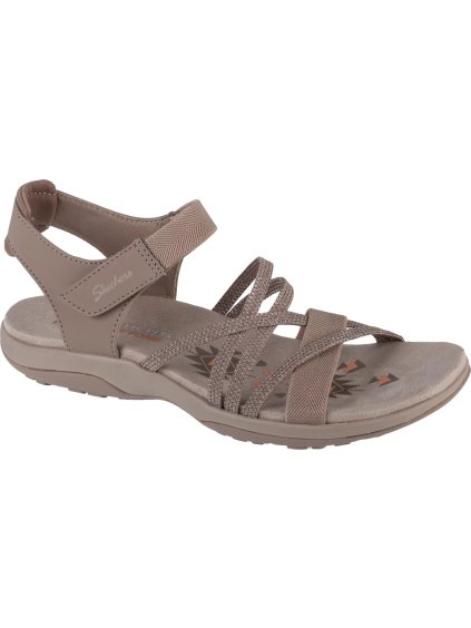Hnědé dámské sportovní sandály Skechers Reggae Slim - Meadow Grazer