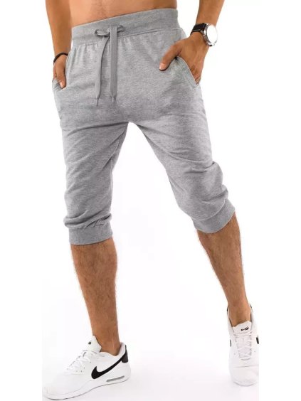 (Vel. M) Světle šedé pánské 3/4 kalhoty