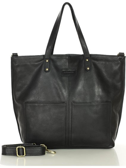 MARCO MAZZINI Černá dámská shopper kabelka z velbloudí kůže