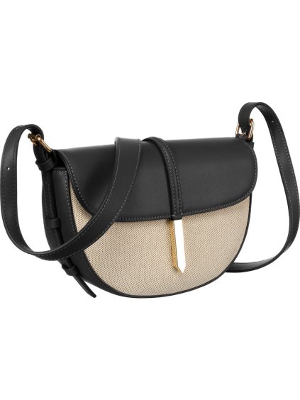 Peterson Béžovo-černá dámská kabelka z kůže a plátna