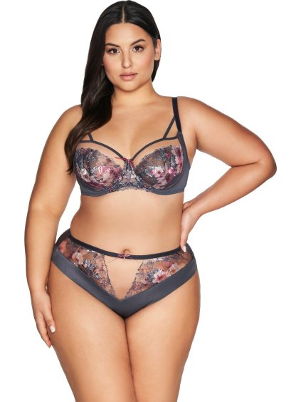 Šedé kalhotky s krajkou Ava 2123