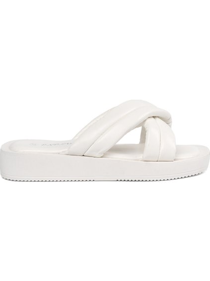 Bílé dámské nazouváky na platformě