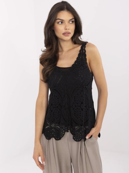 Černé dámské prolamované tílko