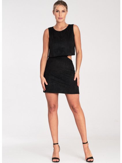 Černé dámské semišové šaty