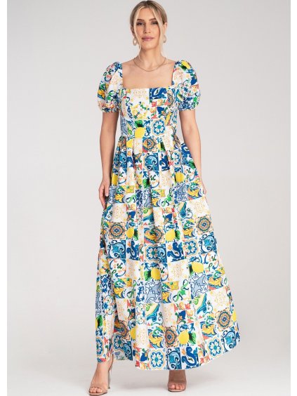 Dámské letní vzorované maxi šaty