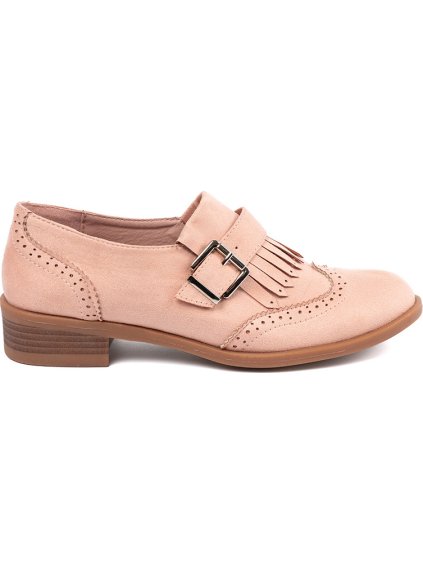 Růžové dámské semišové loafersy