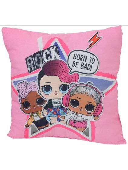Růžový dětský polštář L.O.L  - 35 x 35 cm