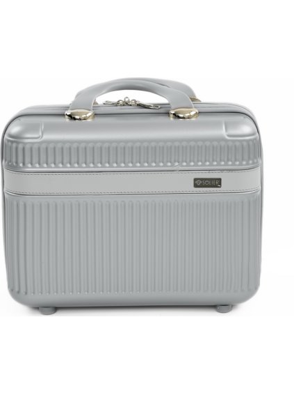 Stříbrný malý cestovní kufřík Solier Nokiro