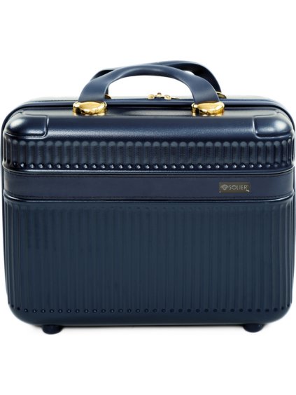 Tmavě modrý malý cestovní kufřík Solier Nokiro