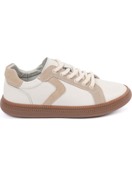 Bílo-béžové dámské kožené sneakersy Sergio Leone