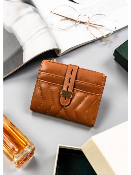 4U Cavaldi Karamelová prošívaná peněženka M720