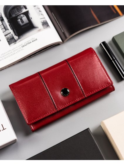 Peterson Červená kožená dámská peněženka Y269