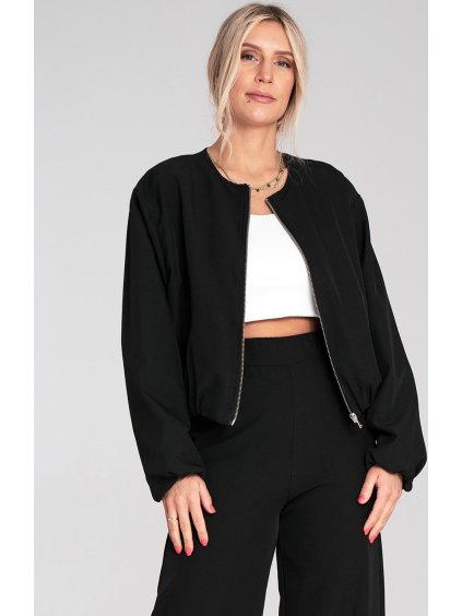 Černý lehký dámský krátký bomber