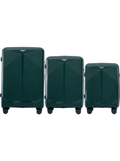 Tmavě zelená sada 3 cestovních kufrů WINGS COCKATIEL