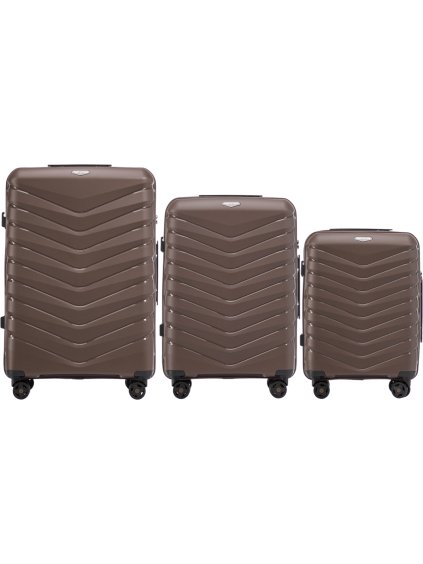 Hnědá sada 3 cestovních kufrů Wings PHOENIX