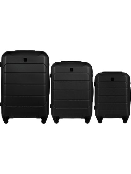 Černá sada 3 cestovních kufrů WINGS GANNET