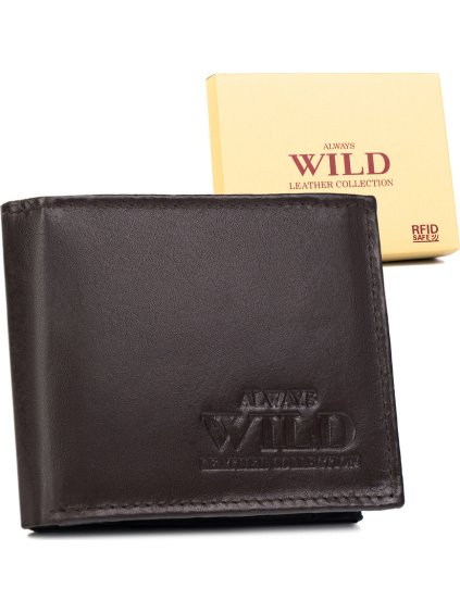 Always Wild Tmavě hnědá kožená peněženka A138