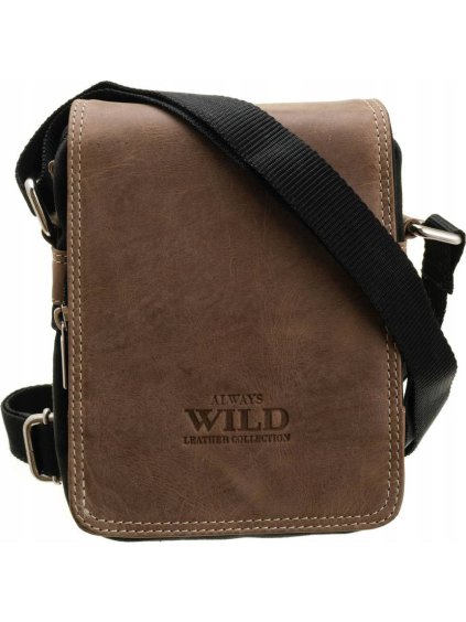 Always Wild Černo-kožená messenger taška