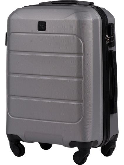 Metalicky šedý kabinový kufr 55x40x20 WINGS GANNET