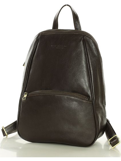 MARCO MAZZINI Tmavě hnědý elegantní dámský kožený batoh