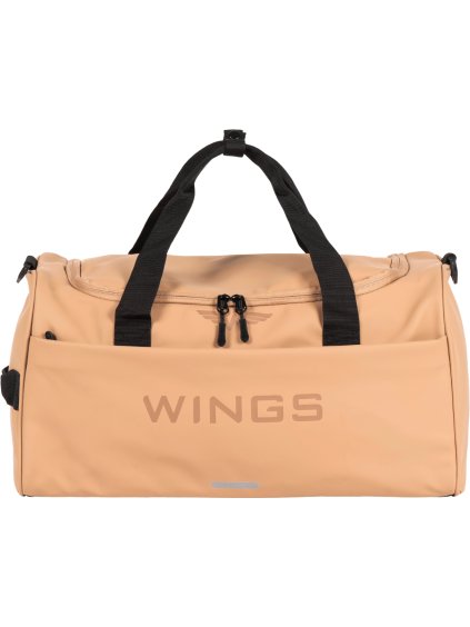 Meruňková cestovní koženková taška WINGS STORK