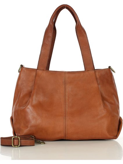 MARCO MAZZZINI Camel dámská kožená kabelka přes rameno