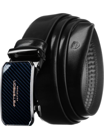 Peterson Elegantní pánský černý kožený pásek