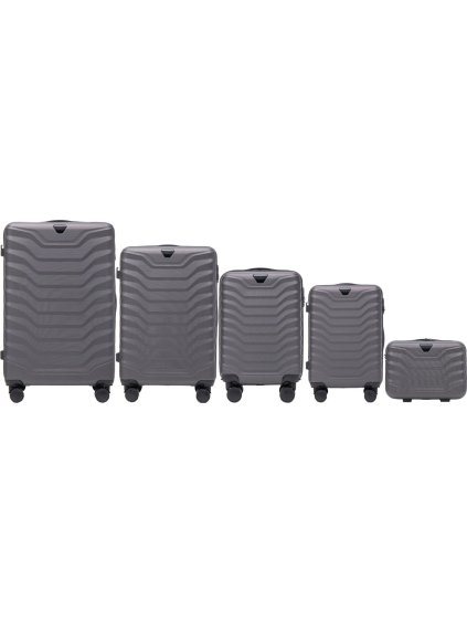 Tmavě šedá 5dílná sada kufrů PEAFOWL