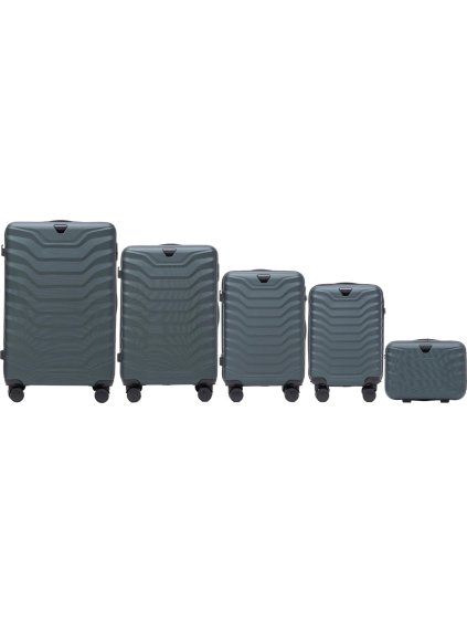 Tmavě zelená 5dílná sada kufrů PEAFOWL