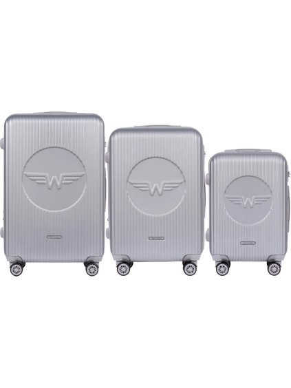 Stříbrná sada cestovních kufrů SWALLOW