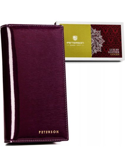 Peterson Tmavě fialová elegantní lakovaná kožená peněženka Y632