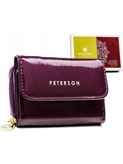 Peterson Fialová malá lakovaná peněženka Y634