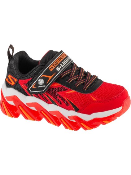 Černo-červené dětské svítící tenisky Skechers Mega-Surge 2.0
