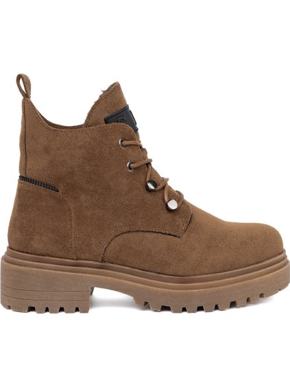 Světle hnědé dámské semišové traperky