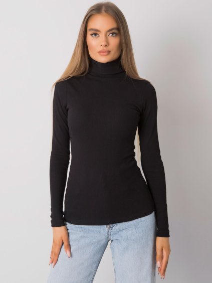 Černý dámský žebrovaný rolák